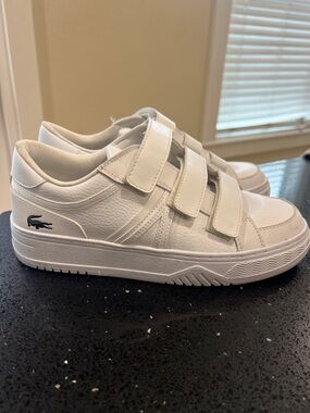 Lacoste White Kids Velcro Low-Top Sneakers